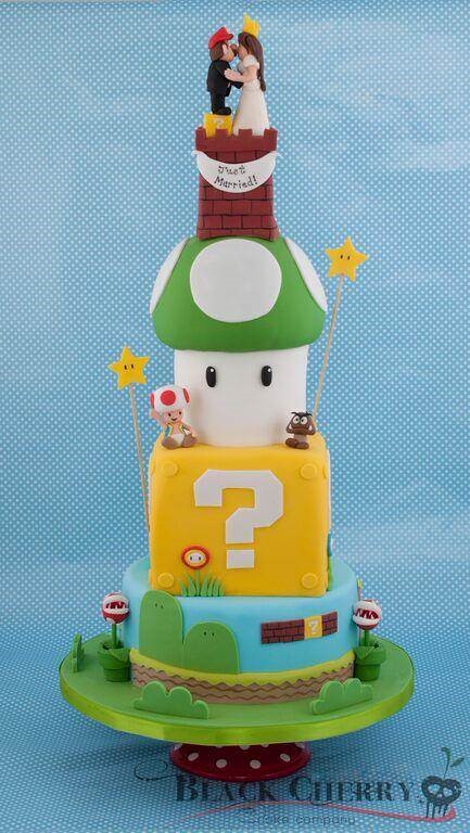 Super Mario wedding cake by Black Cherry Cake Company