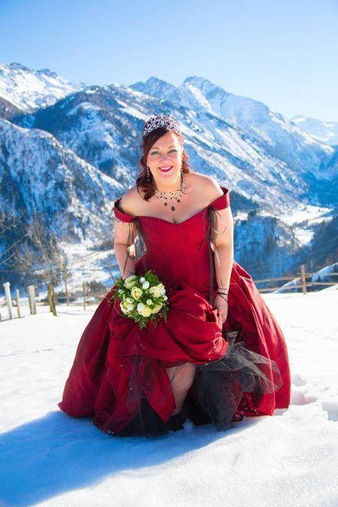 Red wedding dress by Uptight Clothing