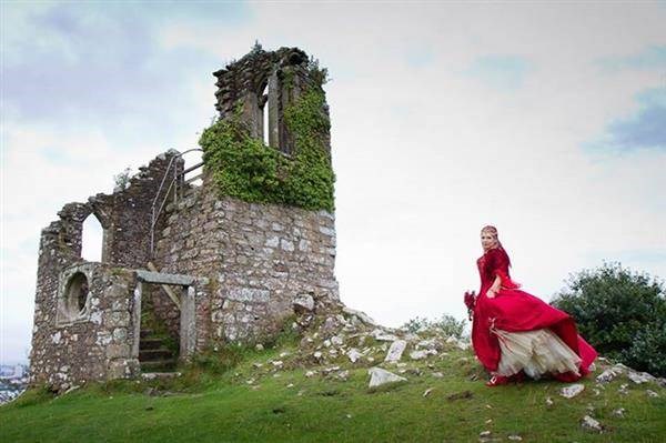 Red wedding dress by Uptight Clothing