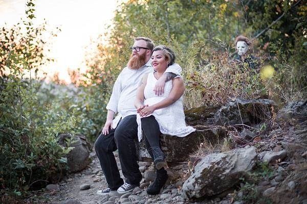 Halloween engagement photo shoot