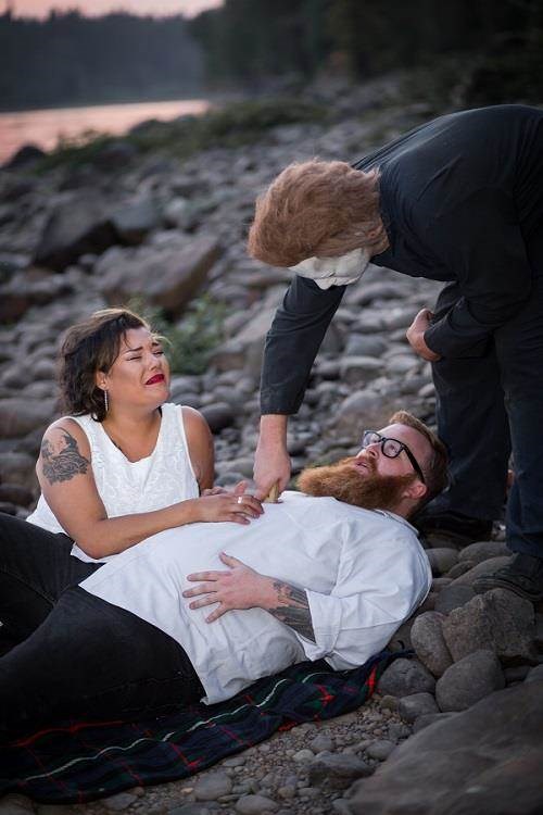 Halloween engagement photo shoot