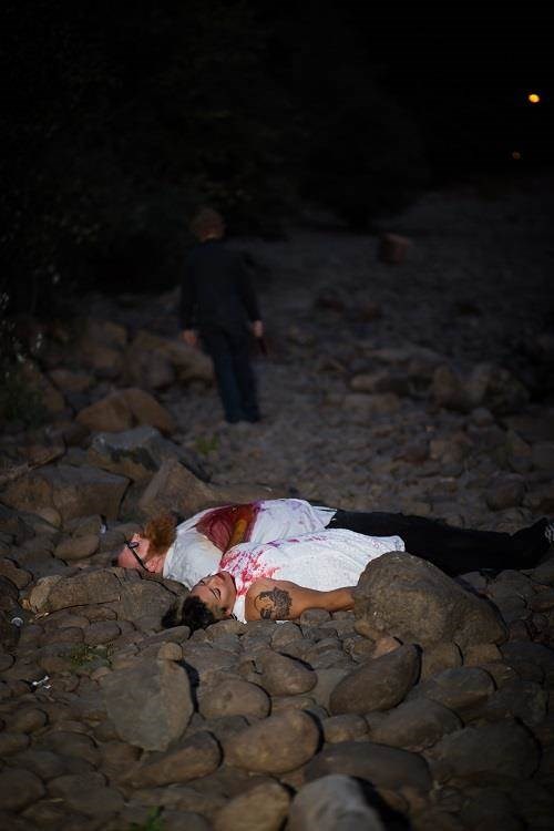 Halloween engagement photo shoot