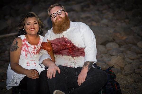 Halloween engagement photo shoot