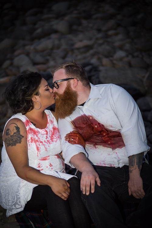 Halloween engagement photo shoot