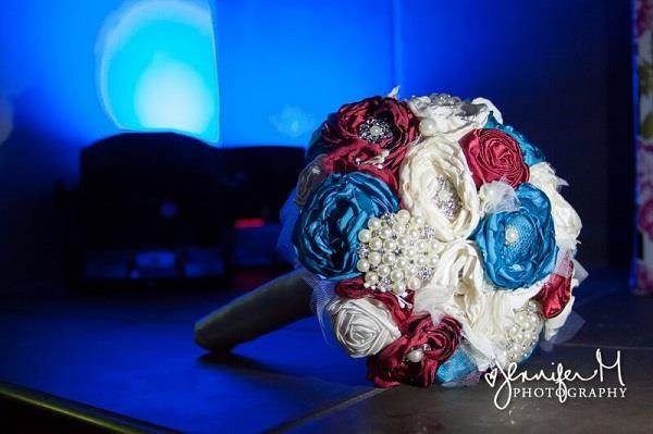 Red, white & blue bridal bouquet