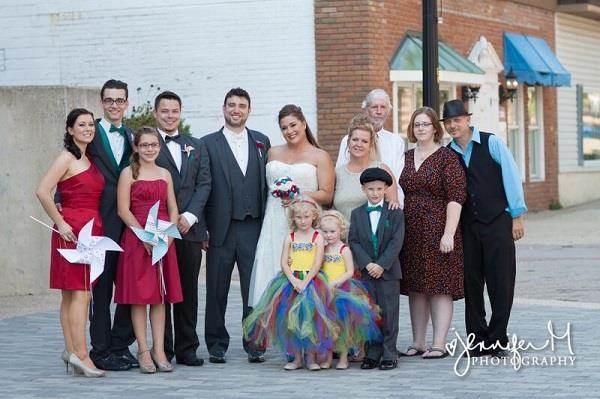 Carnival themed wedding party