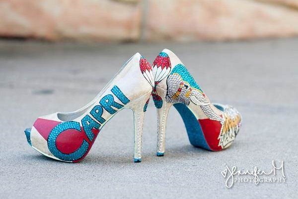 Custom carnival bridal shoes