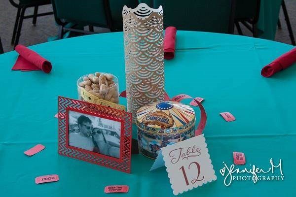 Carnival themed wedding decor