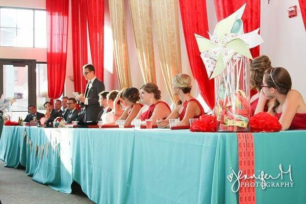 Head table, carnival wedding