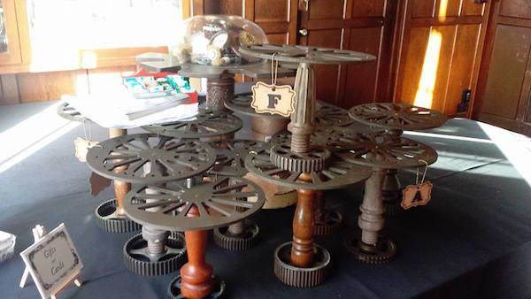 Steampunk wedding centrepiece