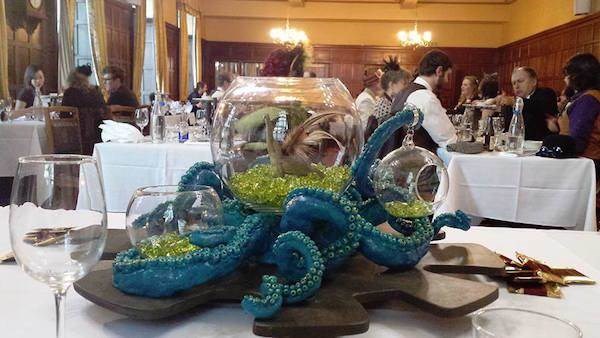 Steampunk wedding tentacle centrepiece