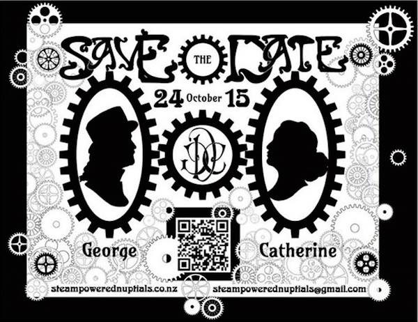 Steampunk Save The Date Artwork