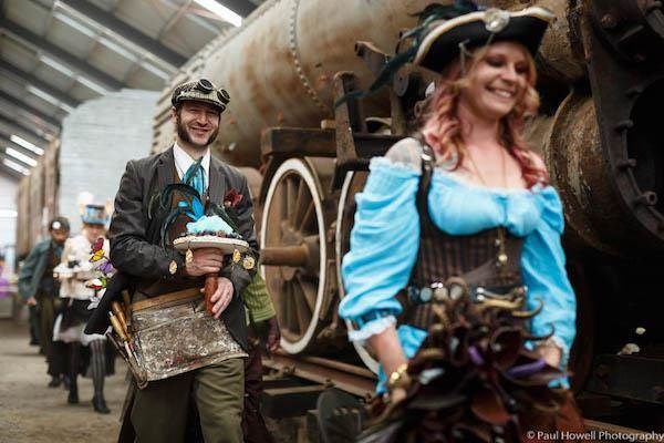 Steampunk wedding guests