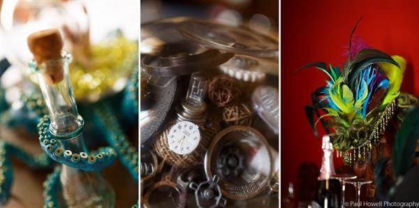 Steampunk wedding decor and accessories