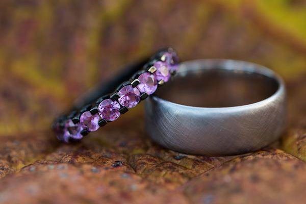 Alternative rings from a Halloween wedding