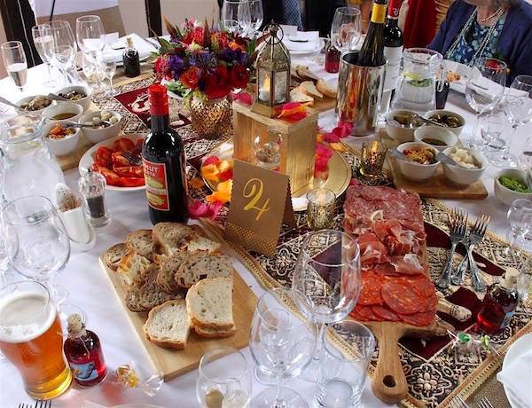 Wedding table with centrepiece.