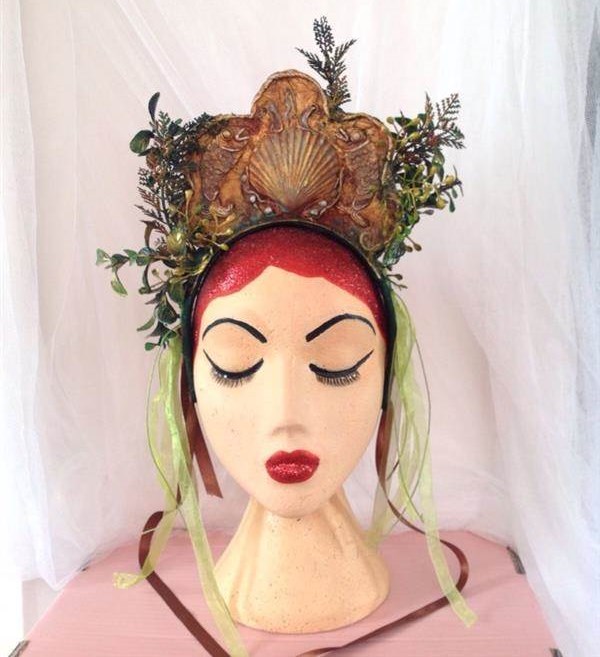 This headdress is fit for a mermaid with it's ocean themes.