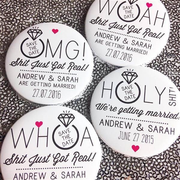 Quirky Save The Date magnets.
