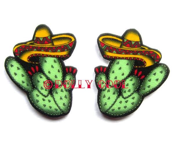 Cactus sombrero earrings by Dolly Cool
