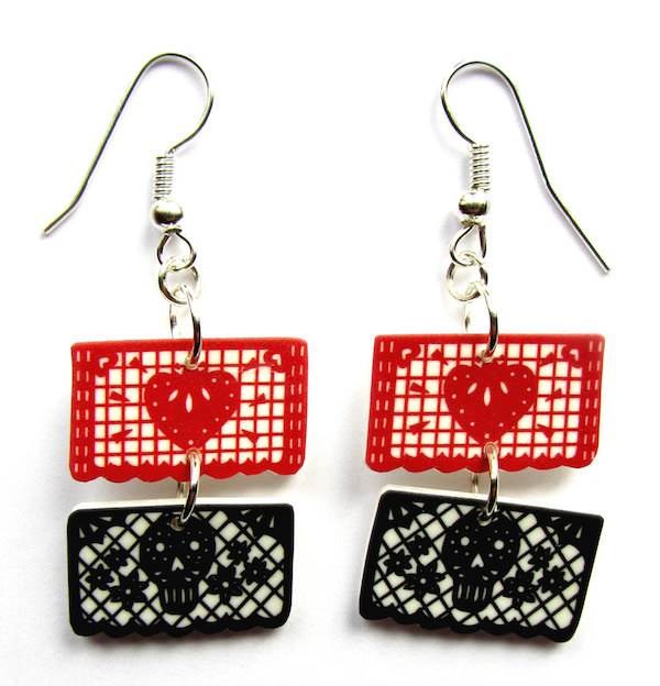 Mexican style Papel Picado design earrings by Dolly Cool
