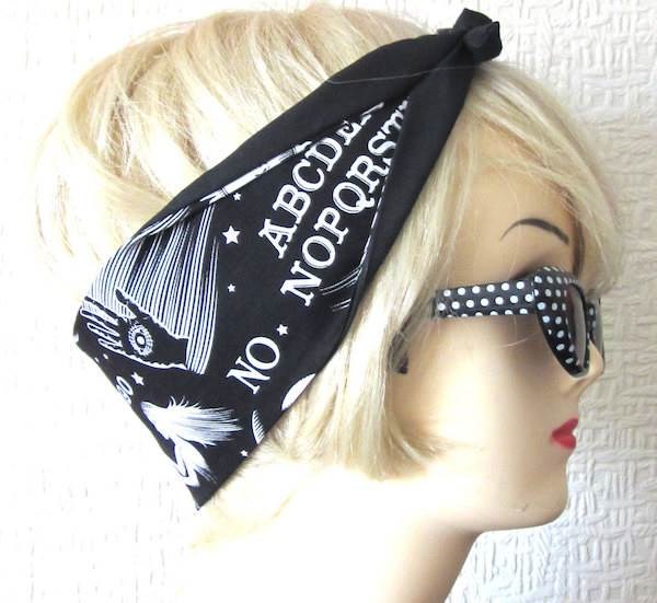 Ouija board rockabilly head scarf by Dolly Cool