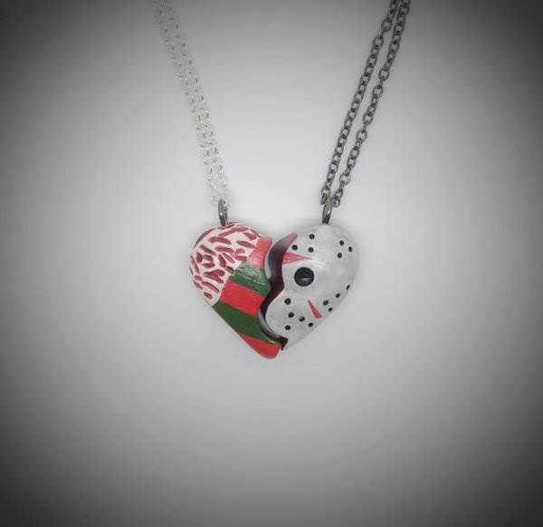 Horror inspired, Freddy and Jason 'Broken Heart' necklaces from Always Alternative
