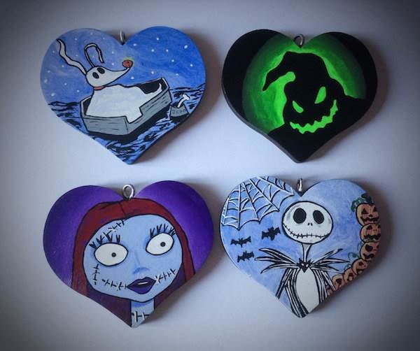 Nightmare Before Christmas wooden hanging hearts from Always Alternative