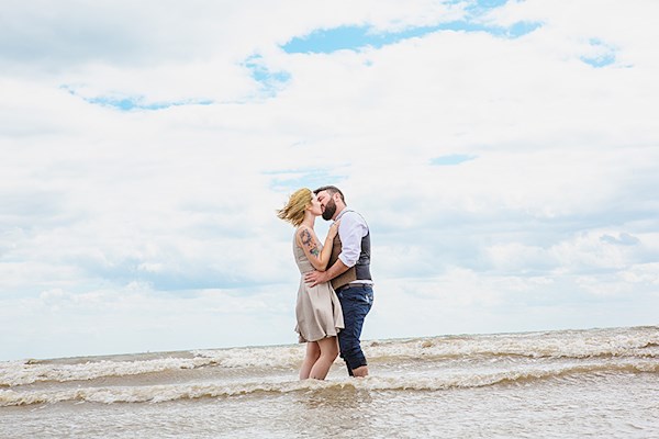 Couple taking a dip in the sea, photo by Lorna Lovecraft | Misfit Wedding