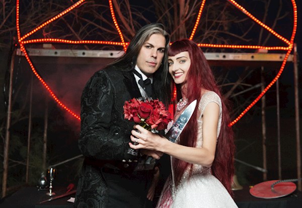 Bride and groom at their Satanist wedding ceremony | Misfit Wedding