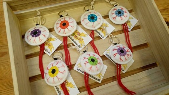 Eyeball keyrings, alternative wedding favours from Pins & Needles | Misfit Wedding