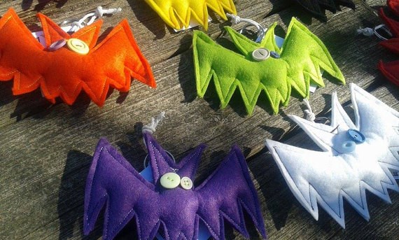 Vampire Bat keyrings, alternative wedding favours from Pins & Needles | Misfit Wedding