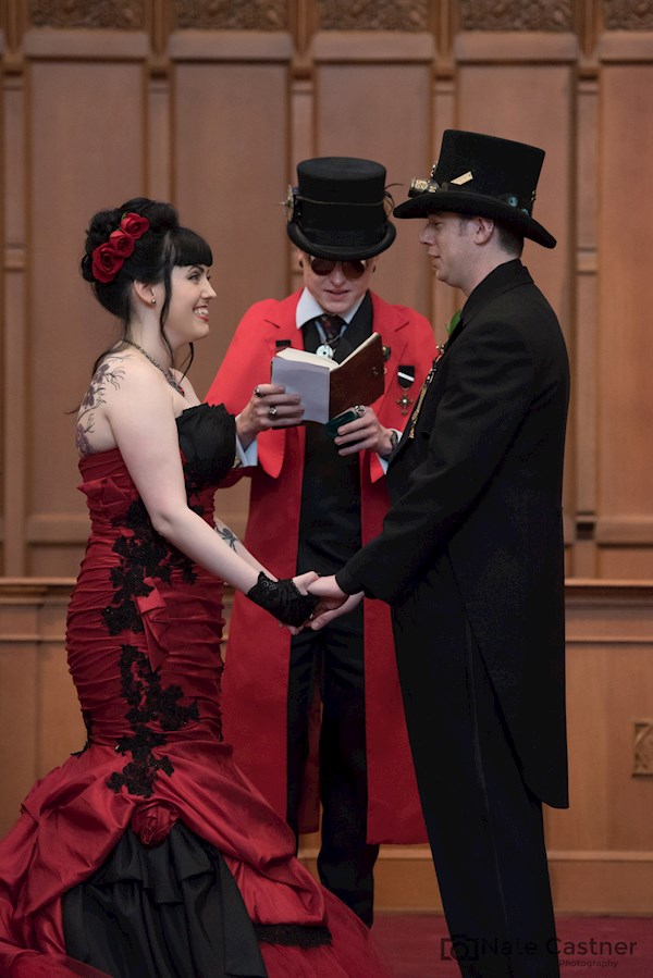 Joelle Jarred s Red Black Gothic Steampunk Wedding Misfit Wedding