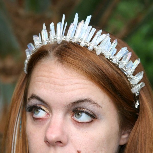 Kyanite Kaia crown by Heather Feather's Design | Misfit Wedding
