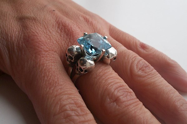 Four Horsemen skull engagement ring from Silveralexa | Misfit Wedding