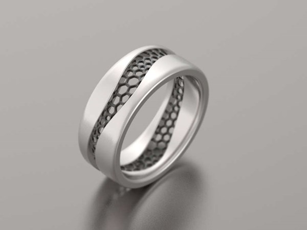Minimalist Wave Geek Wedding Ring from Alien Forms | Misfit Wedding