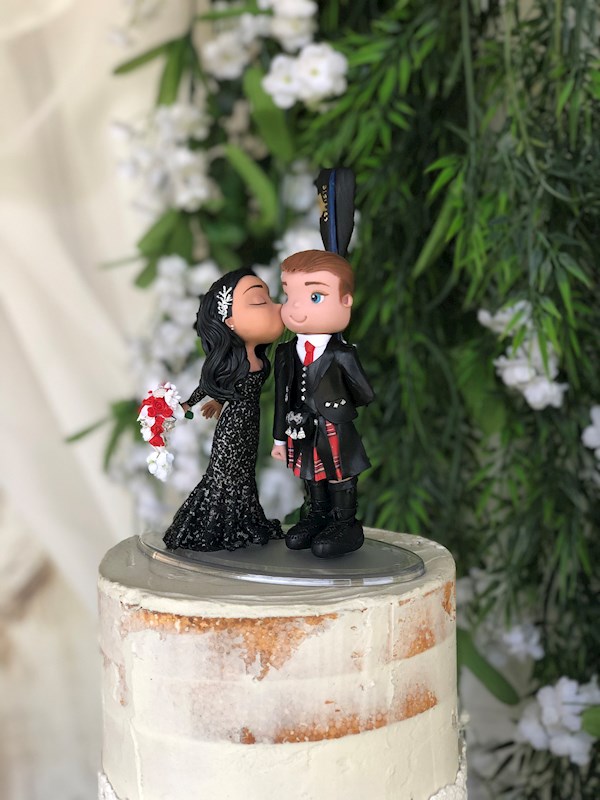Customised personalised handmade wedding cake topper from Playcraft | Misfit Wedding